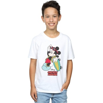 Vêtements Garçon T-shirts manches courtes Disney Mickey Mouse Skate Dude Blanc