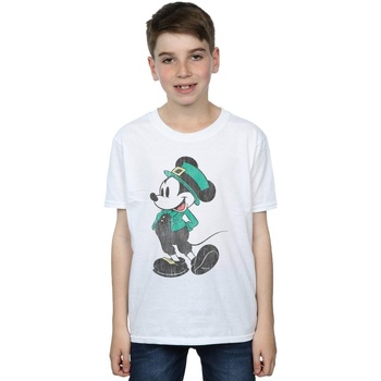 Vêtements Garçon T-shirts manches courtes Disney Mickey Mouse St Patrick Costume Blanc