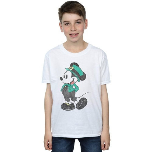 Vêtements Garçon T-shirts manches courtes Disney Mickey Mouse St Patrick Costume Blanc
