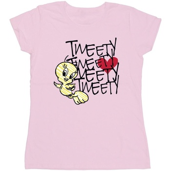 Vêtements Femme T-shirts manches longues Dessins Animés Tweety Love Heart Rouge