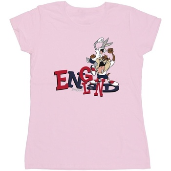 Vêtements Femme T-shirts manches longues Dessins Animés Bugs & Taz England Rouge