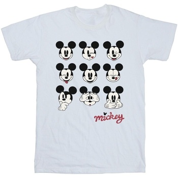 Vêtements Garçon T-shirts manches courtes Disney Mickey Mouse Many Faces Blanc