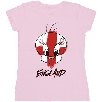 Vêtements Femme T-shirts manches longues Dessins Animés Tweety England Face Rouge