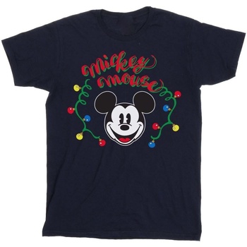 Vêtements Garçon T-shirts manches courtes Disney Mickey Mouse Christmas Light Bulbs Bleu