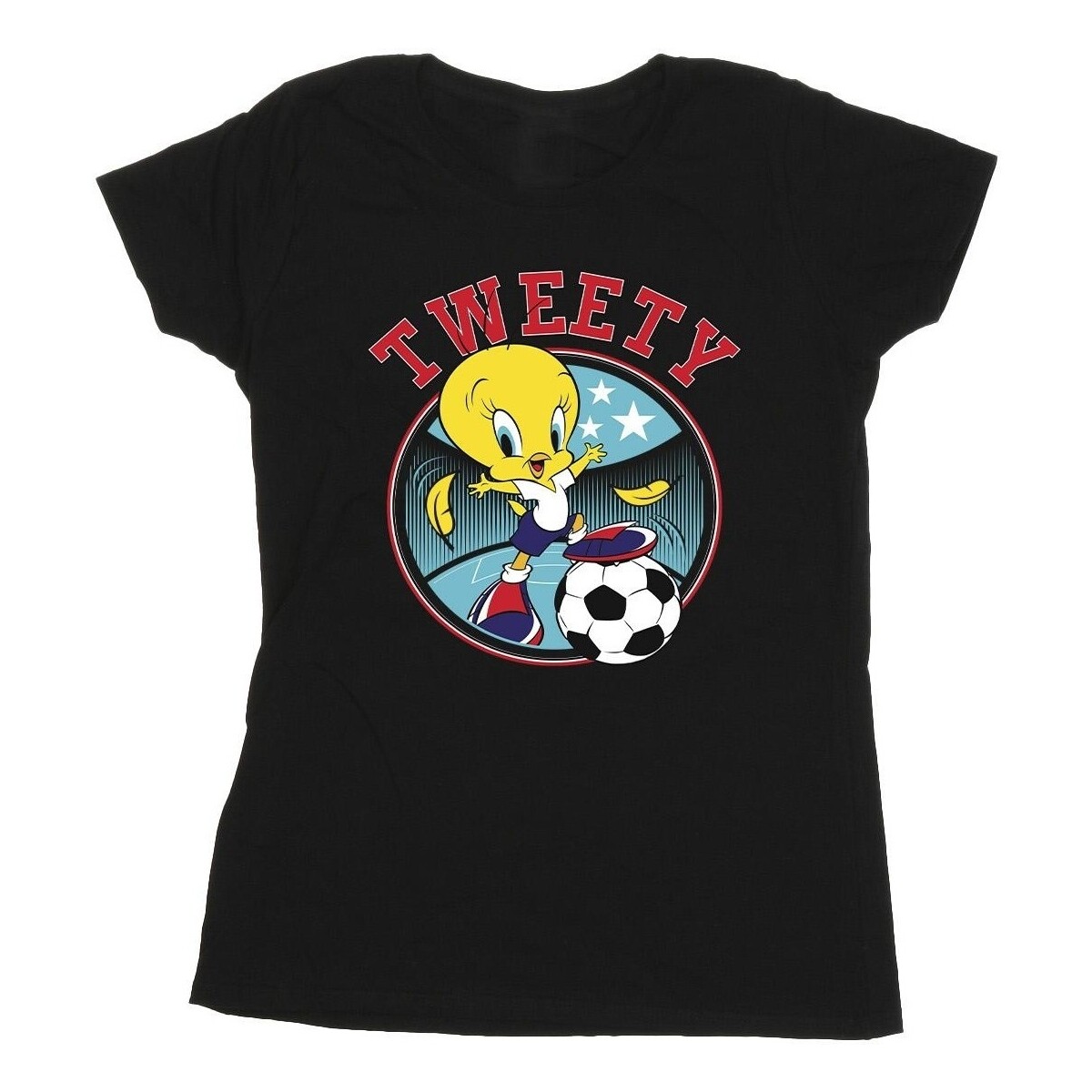 Vêtements Femme T-shirts manches longues Dessins Animés Tweety Football Circle Noir