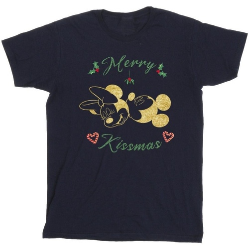 Vêtements Garçon T-shirts manches courtes Disney Mickey Mouse Merry Kissmas Bleu