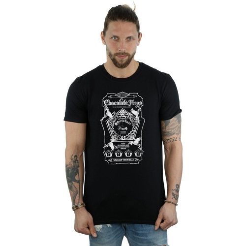 Vêtements Homme T-shirts manches longues Harry Potter Chocolate Frogs Mono Label Noir