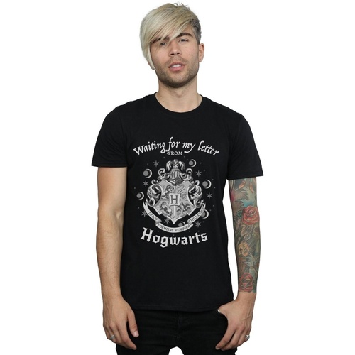 Vêtements Homme T-shirts manches longues Harry Potter Hogwarts Waiting For My Letter Noir