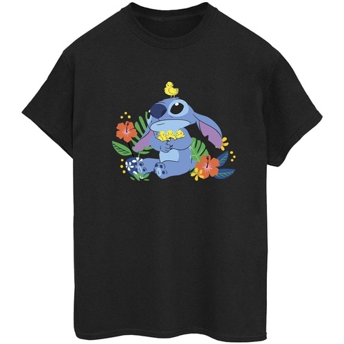Vêtements Femme T-shirts manches longues Disney Lilo & Stitch Birds Noir