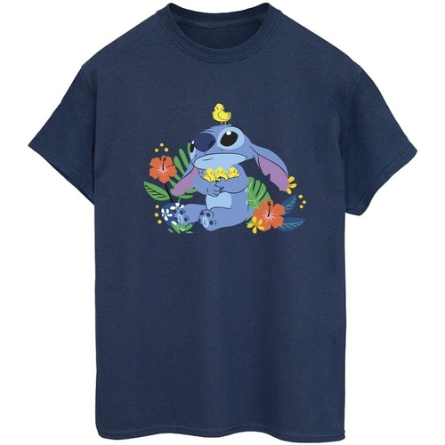 Vêtements Femme T-shirts manches longues Disney Lilo & Stitch Birds Bleu