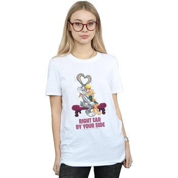 Vêtements Femme T-shirts manches longues Dessins Animés Bugs And Lola Valentine's Cuddle Blanc