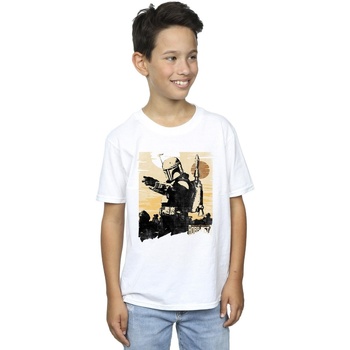 Vêtements Garçon T-shirts manches courtes Disney The Book Of Boba Fett Points Blanc