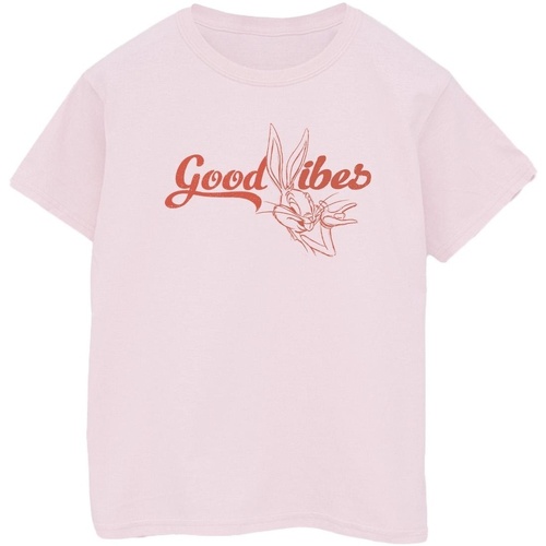 Vêtements Femme T-shirts manches longues Dessins Animés Bugs Bunny Good Vibes Rouge