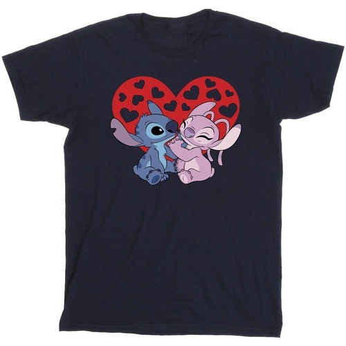 Vêtements Homme T-shirts manches longues Disney Lilo & Stitch Hearts Bleu