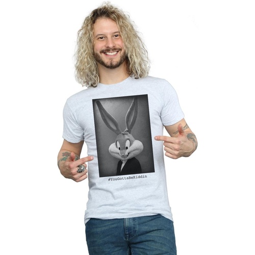 Vêtements Homme T-shirts manches longues Dessins Animés Bugs Bunny Yougottabekiddin Gris