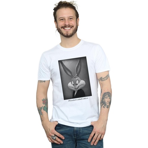 Vêtements Homme T-shirts manches longues Dessins Animés Bugs Bunny Yougottabekiddin Blanc