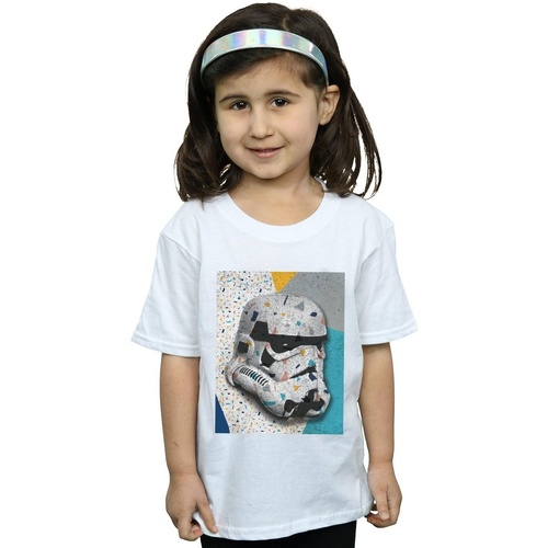 Vêtements Fille T-shirts manches longues Disney Stormtrooper Pattern Helmet Blanc