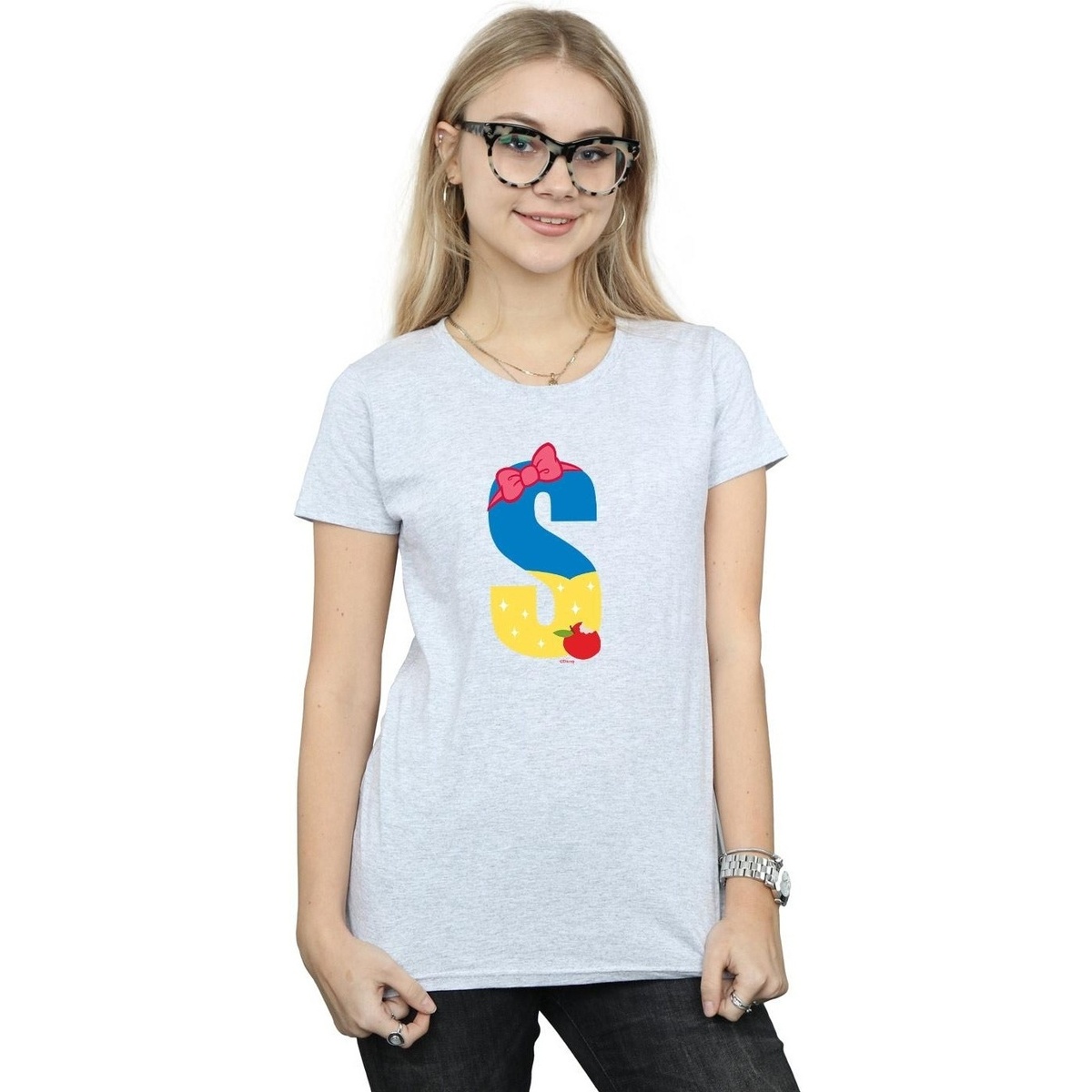 Vêtements Femme T-shirts manches longues Disney Alphabet S Is For Snow White Gris