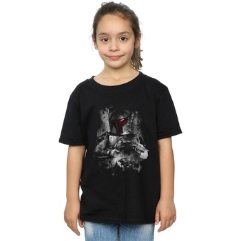 Vêtements Fille T-shirts manches longues Disney Boba Fett Distressed Noir