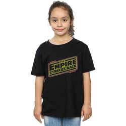 Vêtements Fille T-shirts manches longues Disney The Empire Strikes Back Logo Noir