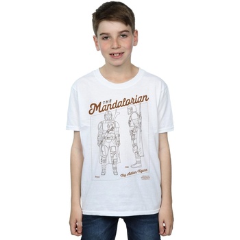 Vêtements Garçon T-shirts manches courtes Disney The Mandalorian Action Figure Blanc