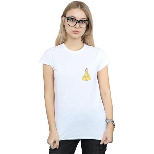 Vêtements Femme T-shirts manches longues Disney Belle Chest Blanc