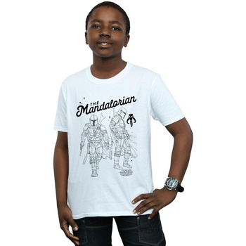 Vêtements Garçon T-shirts manches courtes Disney The Mandalorian Hunter Profile Blanc