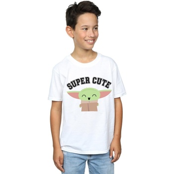 Vêtements Garçon T-shirts manches courtes Disney The Mandalorian Super Cute Blanc