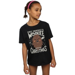 Vêtements Fille T-shirts manches longues Disney Wookiee Little Christmas Noir