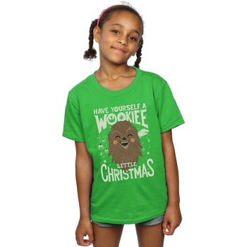 Vêtements Fille T-shirts manches longues Disney Wookiee Little Christmas Vert
