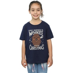 Vêtements Fille T-shirts manches longues Disney Wookiee Little Christmas Bleu