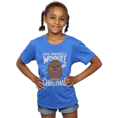 Vêtements Fille T-shirts manches longues Disney Wookiee Little Christmas Bleu