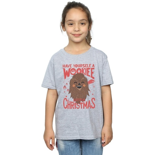 Vêtements Fille T-shirts manches longues Disney Wookiee Little Christmas Gris