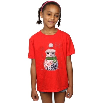 Vêtements Fille T-shirts manches longues Disney Stormtrooper Up To Snow Good Rouge