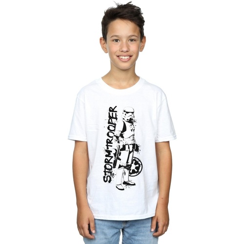 Vêtements Garçon T-shirts manches courtes Disney The Mandalorian Splat Stormtrooper Blanc