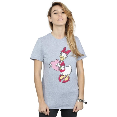 Vêtements Femme T-shirts manches longues Disney Daisy Duck Love Heart Gris