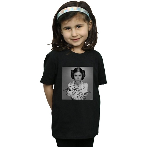 Vêtements Fille T-shirts manches longues Disney Princess Leia Organa Noir