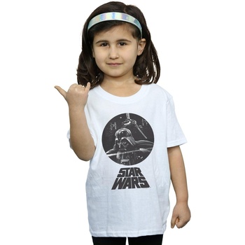 Vêtements Fille T-shirts manches longues Disney Darth Vader Bust Blanc