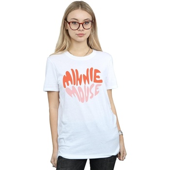 Vêtements Femme T-shirts manches longues Disney Minnie Mouse Heart Shaped Blanc