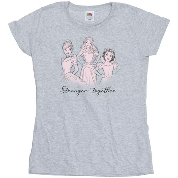 Vêtements Femme T-shirts manches longues Disney Princesses Stronger Together Gris