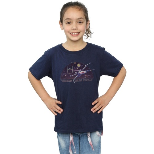 Vêtements Fille T-shirts manches longues Disney Italian Title X-Wing Bleu