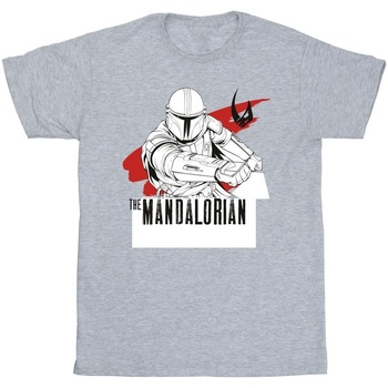 Vêtements Garçon T-shirts manches courtes Disney The Mandalorian Mando Shoots Gris