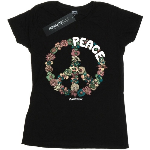 Vêtements Femme T-shirts manches longues Woodstock Floral Peace Noir