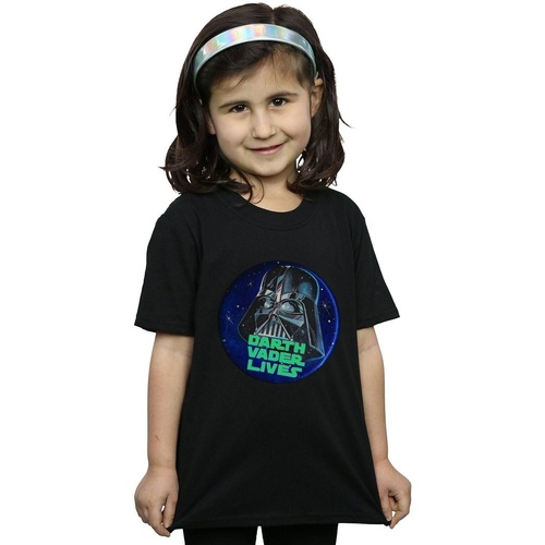 Vêtements Fille T-shirts manches longues Disney Vader Lives Noir