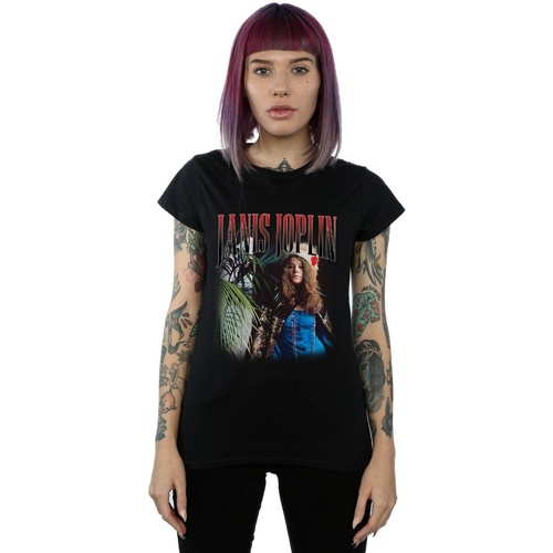 Vêtements Femme T-shirts manches longues Janis Joplin Baron Homage Noir