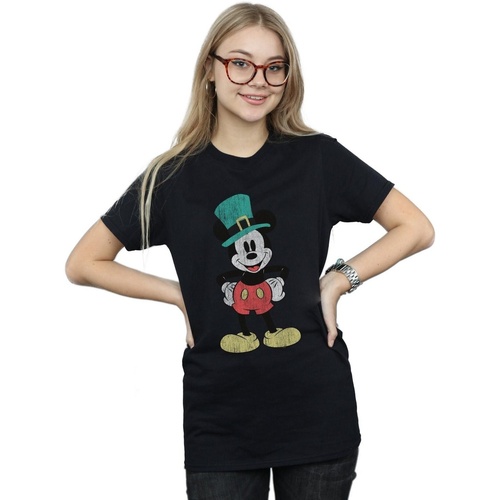 Vêtements Femme T-shirts manches longues Disney Mickey Mouse Leprechaun Hat Noir