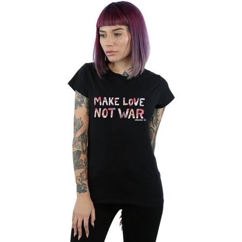 Vêtements Femme T-shirts manches longues Woodstock Make Love Not War Floral Noir