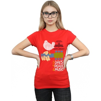 Vêtements Femme T-shirts manches longues Woodstock Festival Poster Rouge