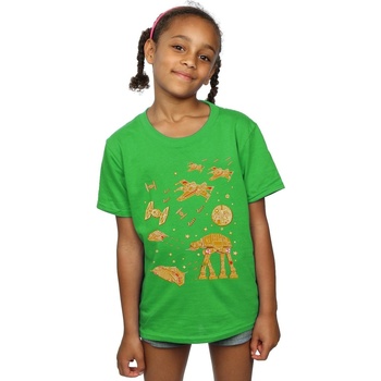 Vêtements Fille T-shirts manches longues Disney Gingerbread Battle Vert