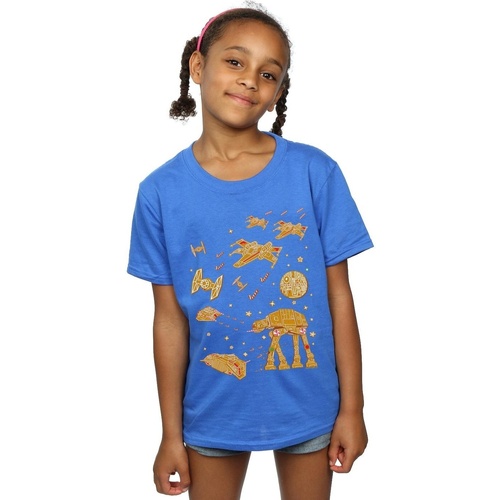 Vêtements Fille T-shirts manches longues Disney  Bleu